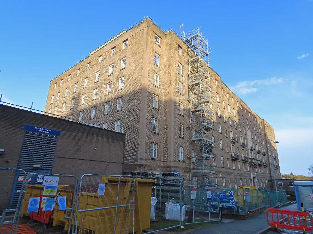 The old Queen Elizabeth Hospital in Birmingham - Nuffield House - 10th December 2023